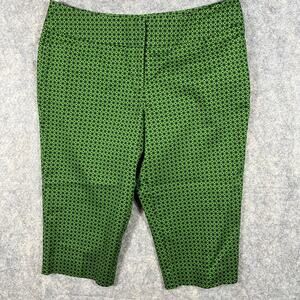 Worthington Womens Pants Size 14 Multicolor Print Modern Fit Straight Leg Capri